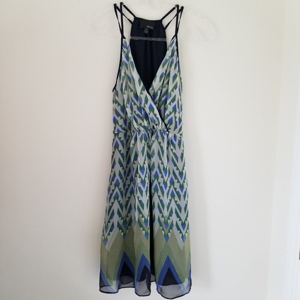 Greylin Anthropologie Women's Silk Feminine Surplice Ethereal Mini Dress Size XS